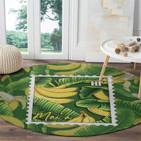 Aloha Hawaii Maia Round Carpet Hawaiian Banana Stylized Stamp LT14 - Polynesian Pride