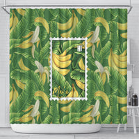 Aloha Hawaii Maia Shower Curtain Hawaiian Banana Stylized Stamp LT14 - Polynesian Pride