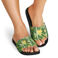 Aloha Hawaii Maia Slide Sandals Hawaiian Banana Stylized Stamp LT14 - Polynesian Pride