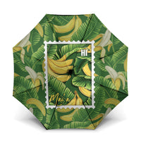 Aloha Hawaii Maia Umbrella Hawaiian Banana Stylized Stamp LT14 One Size Folded 11.42 inch Opened Diameter 37.4 inch Green - Polynesian Pride