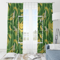 Aloha Hawaii Maia Window Curtain Hawaiian Banana Stylized Stamp LT14 - Polynesian Pride
