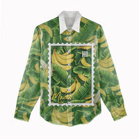 Aloha Hawaii Maia Women Casual Shirt Hawaiian Banana Stylized Stamp LT14 - Polynesian Pride