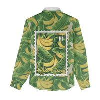 Aloha Hawaii Maia Women Casual Shirt Hawaiian Banana Stylized Stamp LT14 - Polynesian Pride