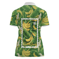 Aloha Hawaii Maia Women Polo Shirt Hawaiian Banana Stylized Stamp LT14 - Polynesian Pride