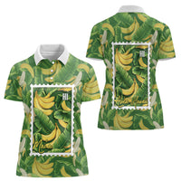 Aloha Hawaii Maia Women Polo Shirt Hawaiian Banana Stylized Stamp LT14 - Polynesian Pride