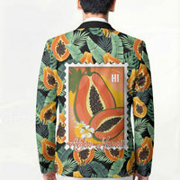 Aloha Hawaii Mikana Blazer Hawaiian Papaya Stylized Stamp LT14 - Polynesian Pride