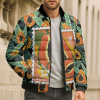 Aloha Hawaii Mikana Bomber Puffer Jacket Hawaiian Papaya Stylized Stamp LT14 - Polynesian Pride