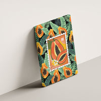 Aloha Hawaii Mikana Canvas Wall Art Hawaiian Papaya Stylized Stamp LT14 - Polynesian Pride