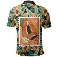Aloha Hawaii Mikana Polo Shirt Hawaiian Papaya Stylized Stamp LT14 - Polynesian Pride