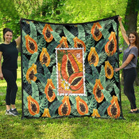 Aloha Hawaii Mikana Quilt Hawaiian Papaya Stylized Stamp LT14 - Polynesian Pride