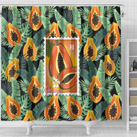 Aloha Hawaii Mikana Shower Curtain Hawaiian Papaya Stylized Stamp LT14 - Polynesian Pride