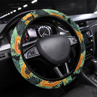 Aloha Hawaii Mikana Steering Wheel Cover Hawaiian Papaya Stylized Stamp LT14 Universal Fit Green - Polynesian Pride