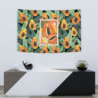 Aloha Hawaii Mikana Tapestry Hawaiian Papaya Stylized Stamp LT14 - Polynesian Pride