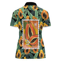 Aloha Hawaii Mikana Women Polo Shirt Hawaiian Papaya Stylized Stamp LT14 - Polynesian Pride