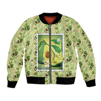 Aloha Hawaii Avocado Bomber Jacket Hawaiian Fruit Stylized Stamp LT14 Unisex Green - Polynesian Pride