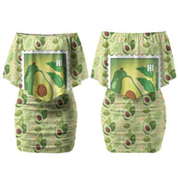 Aloha Hawaii Avocado Couples Matching Off Shoulder Short Dress and Hawaiian Shirt Hawaiian Fruit Stylized Stamp LT14 - Polynesian Pride