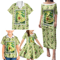 Aloha Hawaii Avocado Family Matching Puletasi and Hawaiian Shirt Hawaiian Fruit Stylized Stamp LT14 - Polynesian Pride