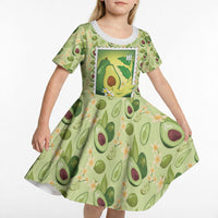 Aloha Hawaii Avocado Kid Short Sleeve Dress Hawaiian Fruit Stylized Stamp LT14 - Polynesian Pride