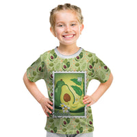 Aloha Hawaii Avocado Kid T Shirt Hawaiian Fruit Stylized Stamp LT14 Green - Polynesian Pride