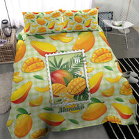 Aloha Hawaii Manako Palaka Motifs Bedding Set Hawaiian Mango Stylized Stamp LT14 - Polynesian Pride