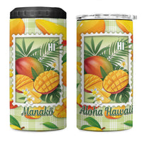 Aloha Hawaii Manako Palaka Motifs 4 in 1 Can Cooler Tumbler Hawaiian Mango Stylized Stamp LT14 One Size: 16 oz Yellow - Polynesian Pride