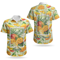 Aloha Hawaii Manako Palaka Motifs Couples Matching Off Shoulder Maxi Dress and Hawaiian Shirt Hawaiian Mango Stylized Stamp LT14 - Polynesian Pride