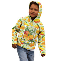 Aloha Hawaii Manako Palaka Motifs Kid Hoodie Hawaiian Mango Stylized Stamp LT14 - Polynesian Pride