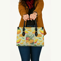 Aloha Hawaii Manako Palaka Motifs Leather Bag Hawaiian Mango Stylized Stamp LT14 - Polynesian Pride