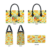Aloha Hawaii Manako Palaka Motifs Leather Bag Hawaiian Mango Stylized Stamp LT14 - Polynesian Pride