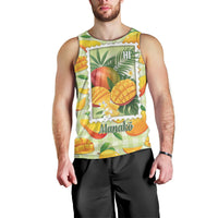 Aloha Hawaii Manako Palaka Motifs Men Tank Top Hawaiian Mango Stylized Stamp LT14 - Polynesian Pride