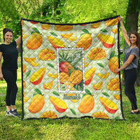 Aloha Hawaii Manako Palaka Motifs Quilt Hawaiian Mango Stylized Stamp LT14 - Polynesian Pride