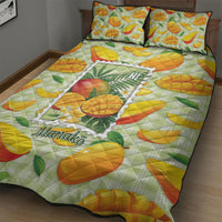 Aloha Hawaii Manako Palaka Motifs Quilt Bed Set Hawaiian Mango Stylized Stamp LT14 - Polynesian Pride