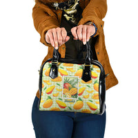 Aloha Hawaii Manako Palaka Motifs Shoulder Handbag Hawaiian Mango Stylized Stamp LT14 One Size Yellow - Polynesian Pride