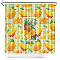 Aloha Hawaii Manako Palaka Motifs Shower Curtain Hawaiian Mango Stylized Stamp LT14 Yellow - Polynesian Pride