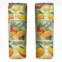 Aloha Hawaii Manako Palaka Motifs Skinny Tumbler Hawaiian Mango Stylized Stamp LT14 Yellow - Polynesian Pride