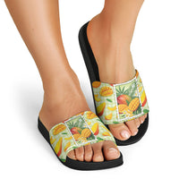 Aloha Hawaii Manako Palaka Motifs Slide Sandals Hawaiian Mango Stylized Stamp LT14 - Polynesian Pride