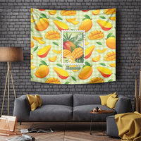 Aloha Hawaii Manako Palaka Motifs Tapestry Hawaiian Mango Stylized Stamp LT14 Yellow - Polynesian Pride