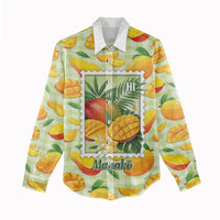 Aloha Hawaii Manako Palaka Motifs Women Casual Shirt Hawaiian Mango Stylized Stamp LT14 - Polynesian Pride