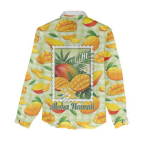Aloha Hawaii Manako Palaka Motifs Women Casual Shirt Hawaiian Mango Stylized Stamp LT14 - Polynesian Pride
