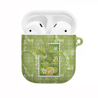 Aloha Hawaii Ulu Palaka Motifs AirPods Case Hawaiian Breadfruit Stylized Stamp LT14 Green - Polynesian Pride