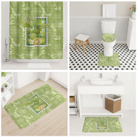 Aloha Hawaii Ulu Palaka Motifs Bathroom Set Hawaiian Breadfruit Stylized Stamp LT14 - Polynesian Pride