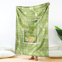 Aloha Hawaii Ulu Palaka Motifs Blanket Hawaiian Breadfruit Stylized Stamp LT14 - Polynesian Pride