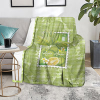 Aloha Hawaii Ulu Palaka Motifs Blanket Hawaiian Breadfruit Stylized Stamp LT14 - Polynesian Pride