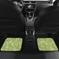 Aloha Hawaii Ulu Palaka Motifs Car Mats Hawaiian Breadfruit Stylized Stamp LT14 Set 2pcs - Back Green - Polynesian Pride