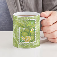 Aloha Hawaii Ulu Palaka Motifs Ceramic Mug Hawaiian Breadfruit Stylized Stamp LT14 - Polynesian Pride