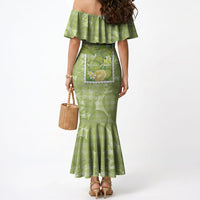 Aloha Hawaii Ulu Palaka Motifs Mermaid Dress Hawaiian Breadfruit Stylized Stamp LT14 - Polynesian Pride