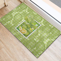 Aloha Hawaii Ulu Palaka Motifs Rubber Doormat Hawaiian Breadfruit Stylized Stamp LT14 - Polynesian Pride