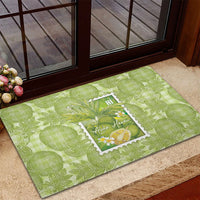 Aloha Hawaii Ulu Palaka Motifs Rubber Doormat Hawaiian Breadfruit Stylized Stamp LT14 - Polynesian Pride