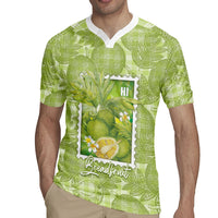 Aloha Hawaii Ulu Palaka Motifs Rugby Jersey Hawaiian Breadfruit Stylized Stamp LT14 - Polynesian Pride