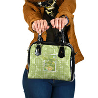 Aloha Hawaii Ulu Palaka Motifs Shoulder Handbag Hawaiian Breadfruit Stylized Stamp LT14 One Size Green - Polynesian Pride